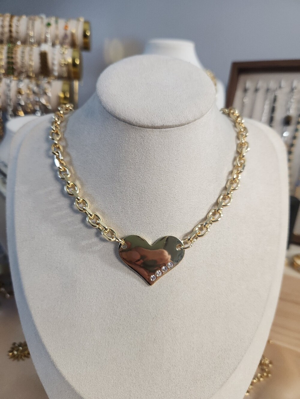 Handmade 14k Gold Plated Heart Necklace